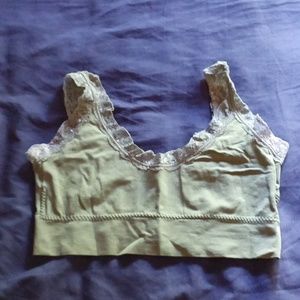 Style 5 sports top. Stretchy fabric green khaki color comfortable soft